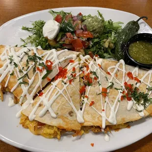 Chicken breakfast quesadilla.