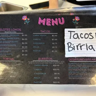 Menu