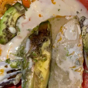 a plate of mexican food