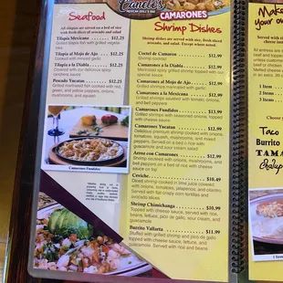 a menu for a mexican restaurant