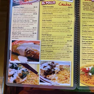 a menu for a mexican restaurant