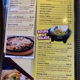 a menu for a mexican restaurant