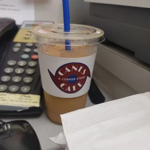 a cup of iced coffee