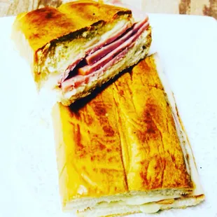 Ham and cheese hot pressed panini