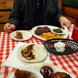 14oz NY strip and some shrimp