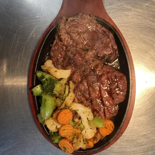 Ribeye Steak w/ grilled vegetables