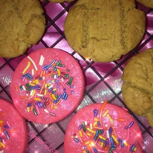 Pink Vanilla Sugar Cookies X Peanut Butter Cookies