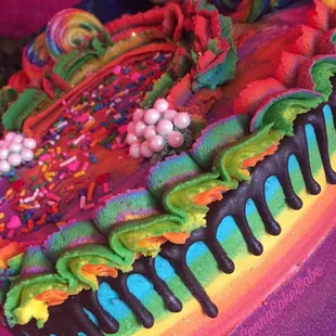 Rainbow Heart Cake