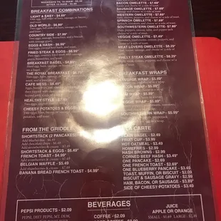 Breakfast Menu