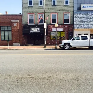 View of the restaurant from across the street.