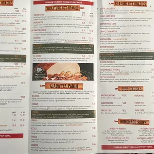 Menu as of 10/11/23