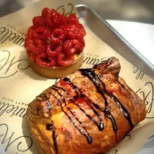 Chocolate Raspberry Croissant and Raspberry Tart