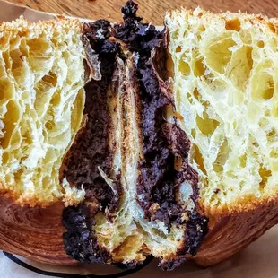 Halved Chocolate Croissant from Cannelle Downtown Detroit