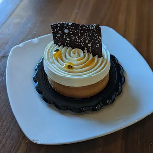Lime passion fruit tart