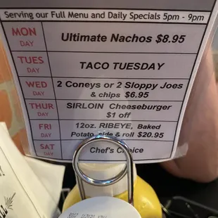Their specials