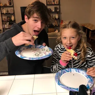 Cannolis after a night of Christmas lights!