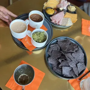 Margarita  Moscow Mule Charcuterie board Chips and Salsa