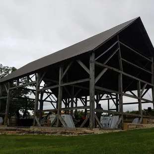a pavilion under construction