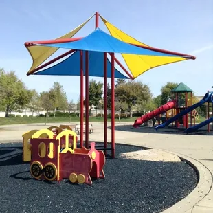 Little kids area, big kids area in background