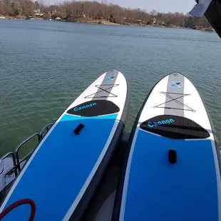 Our boards can be inflated anywhere.  These were inflated on a pontoon on Lake Norman.
