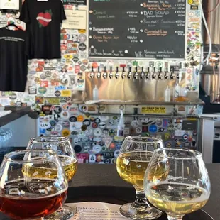 three glasses of beer
