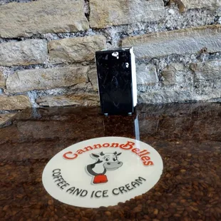 a phone on a counter