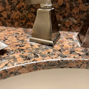 Hot water sink handle. No caulking