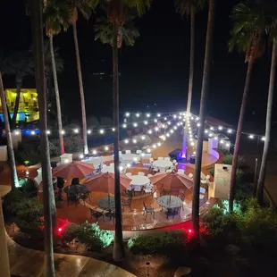 View of area after festive rehearsal dinner party!