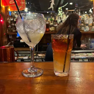 Strawberry Basil Lemonade (almost gone) and a Dark and Stormy