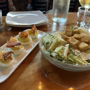 Loaded Deviled Eggs &amp; Caesar Salad