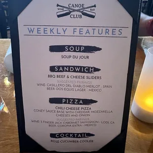 menu
