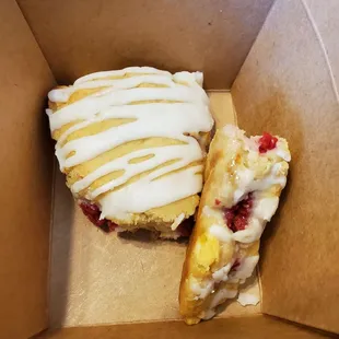 White chocolate and raspberry scone