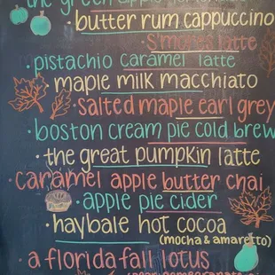 fall menu