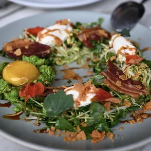 This might be my favorite salad ever. Spring pea salad and the yolk to sauce it all... I could eat this every day.