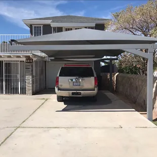 Protect your vehicle with a 2 post cantilever design canopy.