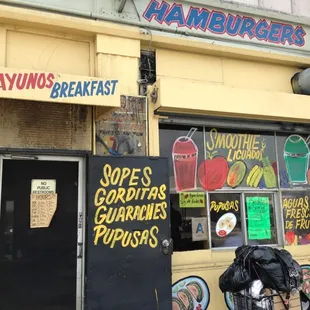 the front of the restaurant