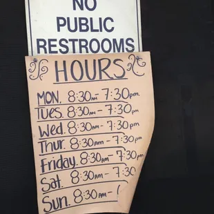 no public restroom hours