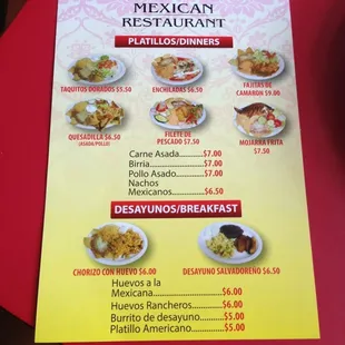 the menu