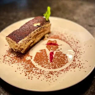 a piece of cake on a plate