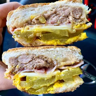 two halves of a sandwich
