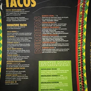 menu