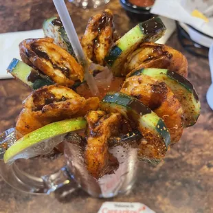 Michelada (regular) I begged him to add shrimp lol