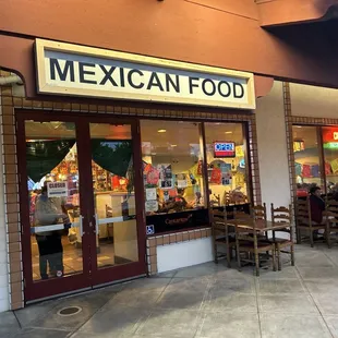 Entrance of restaurant