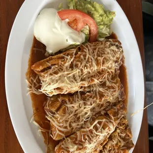 Enchiladas- I think there is cinnamon in the sauce..