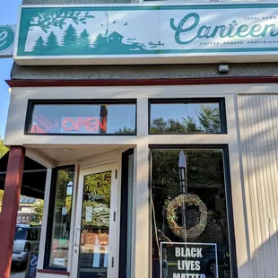 the front of the restaurant