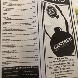 menu