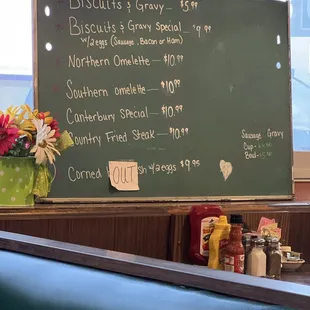 Breakfast specials for the day (Tuesday)