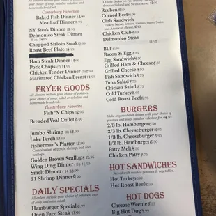 menu