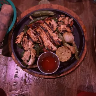 Grilled chicken fajitas