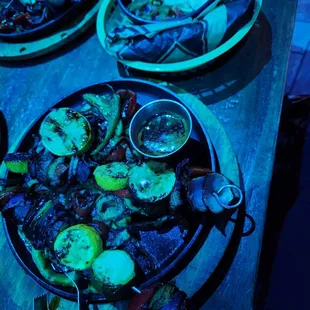 Veggie fajita with a side of all the fixings